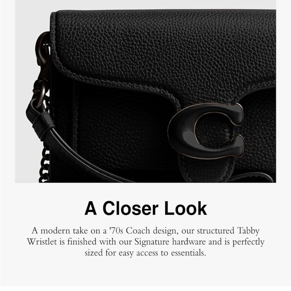 Coach Black Pebbled Leather Wristlet - Picture 3 of 13